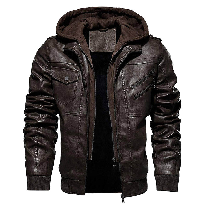 Men's Faux-Leather Jacket Motorcycle Biker Jackets - Fall Winter 2022