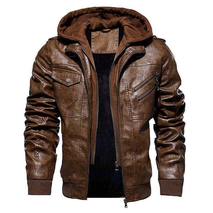 Men's Faux-Leather Jacket Motorcycle Biker Jackets - Fall Winter 2022