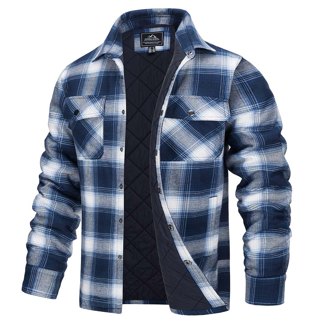 Men s Flannel Shirt Long Sleeve Jacket TACVASEN