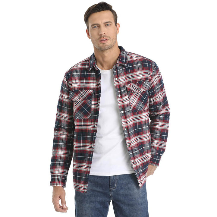 Men's Flannel Shirt Long Sleeve Button Down Jacket - Fall Winter 2022