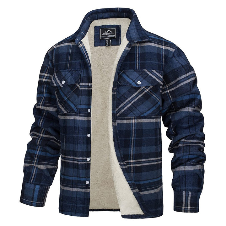 Men's Fleece Jackets Flannel Work Shirt Casual Button Down Coat - Fall Winter 2022