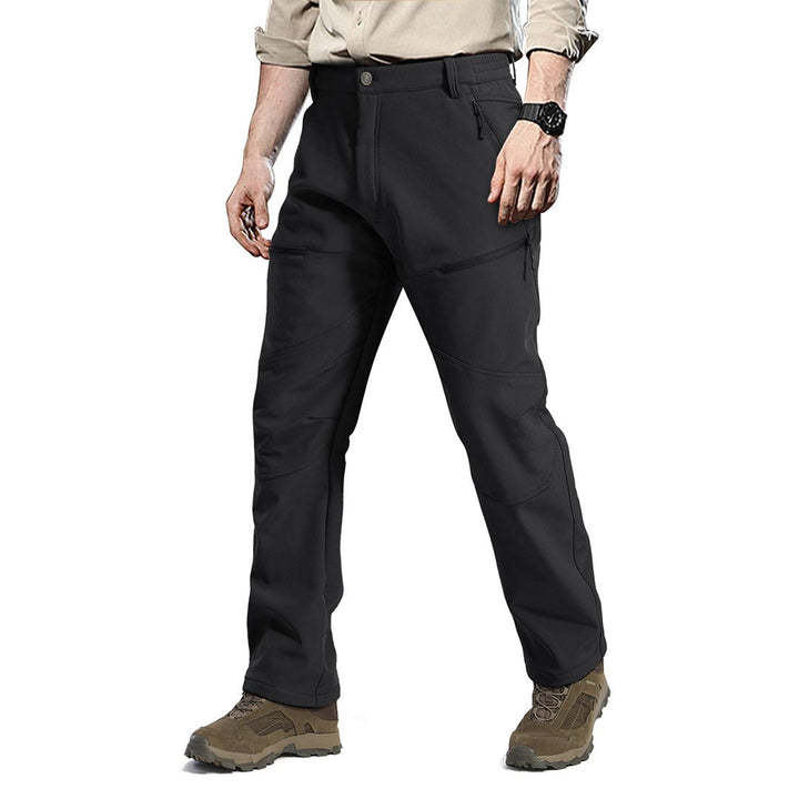Men's Fleece Lined Pants Softshell Ski Tactical - TACVASEN