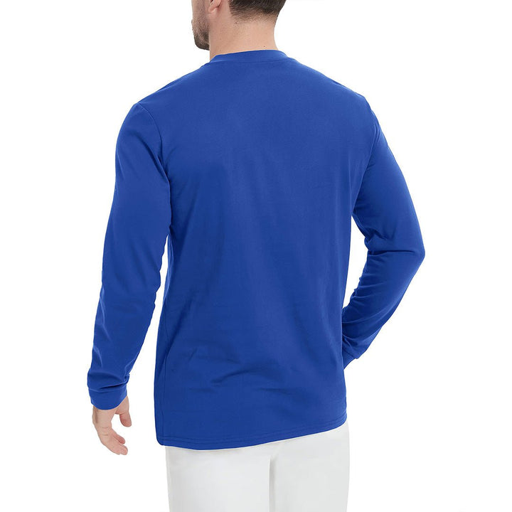 Men's Henley Long Sleeve Cotton Casual Shirts - Men's T-shirts