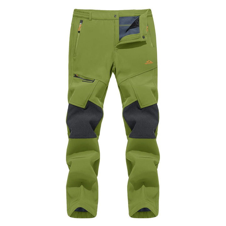 Hiking Trousers Mens Winter Fleece Lined Pants Softshell Outdoor