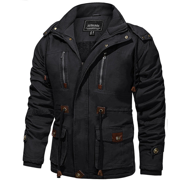 Men's Hood Jackets Thicken Fleece Cotton Work Winter Coats - Fall Winter 2022