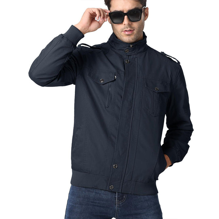 Men's Lightweight Casual Cotton Military Cargo Jacket - Men's Coats