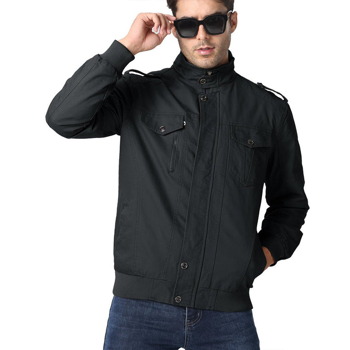 Men's Lightweight Casual Cotton Military Cargo Jacket - Men's Coats