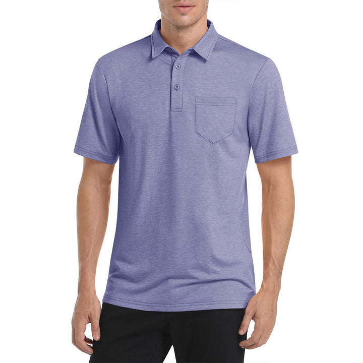 Men's Polo Quick Dry 3 Buttons T-Shirt with Pockets - Men's Polo Shirts