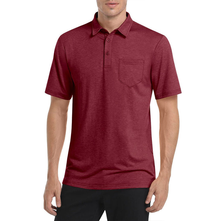 Men's Polo Quick Dry 3 Buttons T-Shirt with Pockets - Men's Polo Shirts