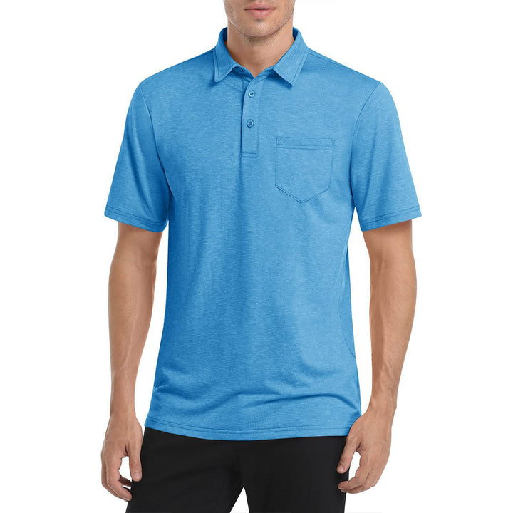 Men's Polo Quick Dry 3 Buttons T-Shirt with Pockets - Men's Polo Shirts