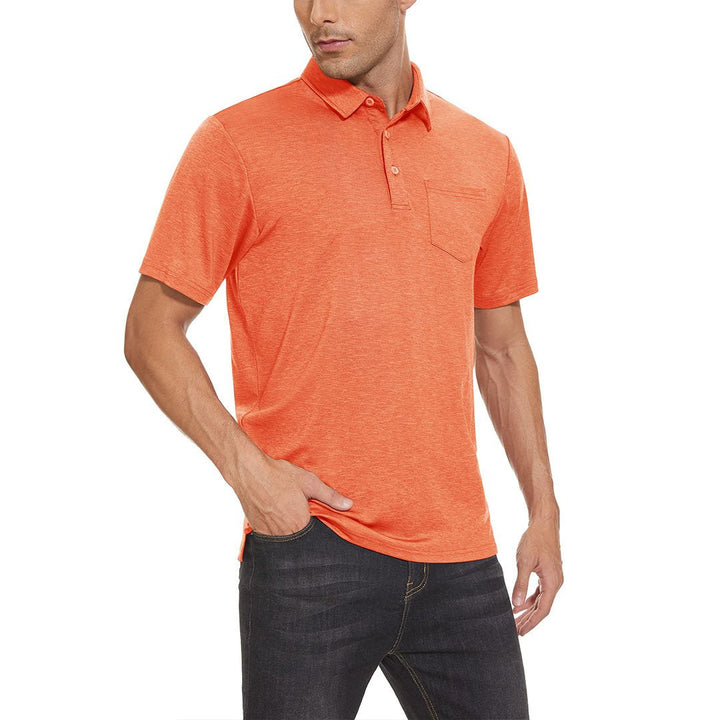 Men's Polo Quick Dry 3 Buttons T-Shirt with Pockets - Men's Polo Shirts