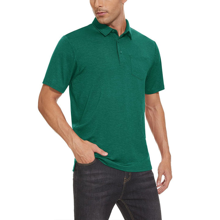 Men's Polo Quick Dry 3 Buttons T-Shirt with Pockets - Men's Polo Shirts