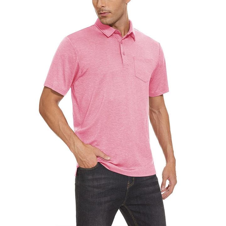 Men's Polo Quick Dry 3 Buttons T-Shirt with Pockets - Men's Polo Shirts