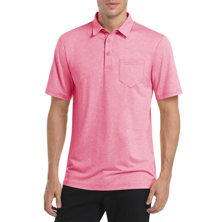 Men's Polo Quick Dry 3 Buttons T-Shirt with Pockets - Men's Polo Shirts