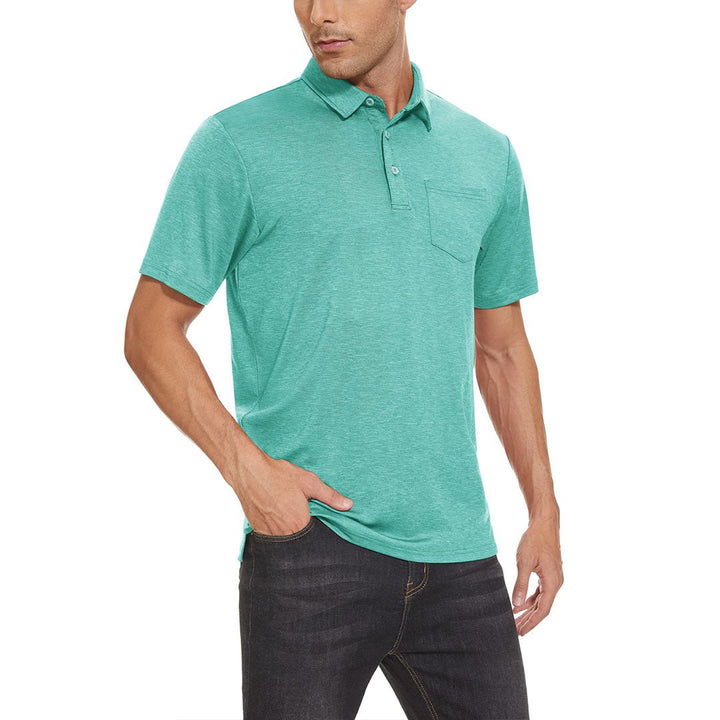 Men's Polo Quick Dry 3 Buttons T-Shirt with Pockets - Men's Polo Shirts