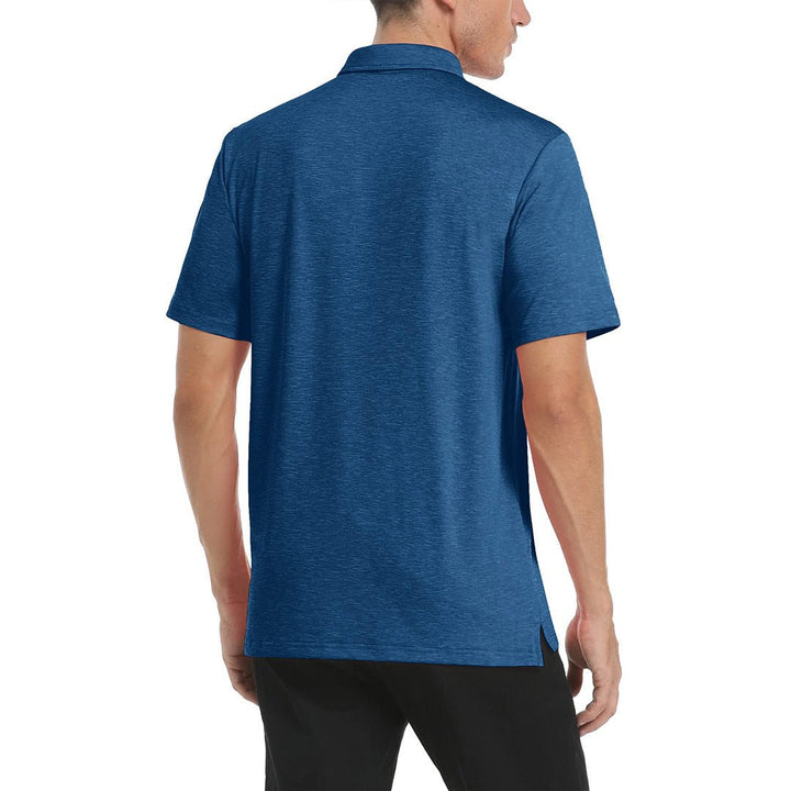 Men's Polo Quick Dry 3 Buttons T-Shirt with Pockets - Men's Polo Shirts