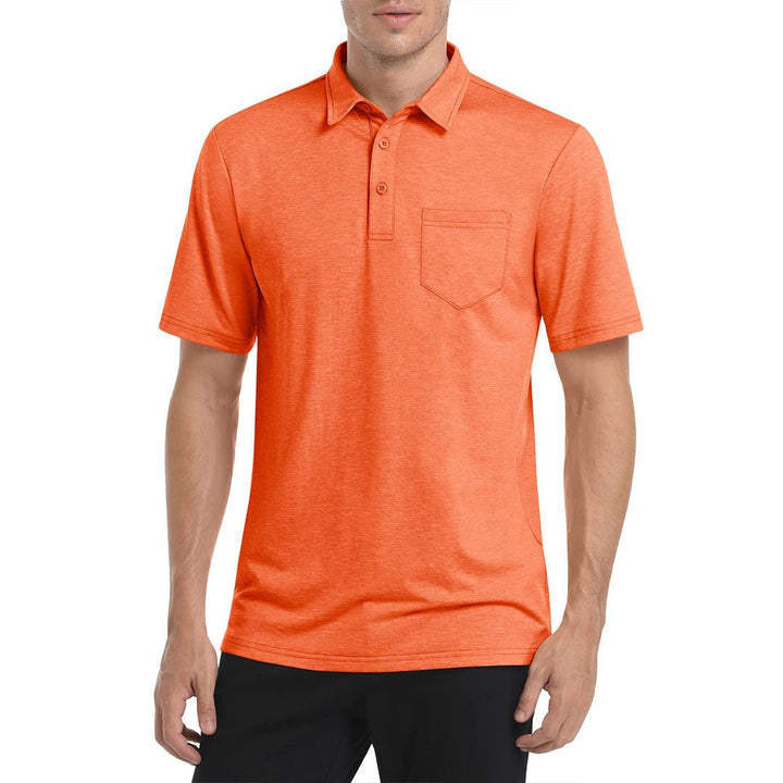 Men's Polo Quick Dry 3 Buttons T-Shirt with Pockets - Men's Polo Shirts