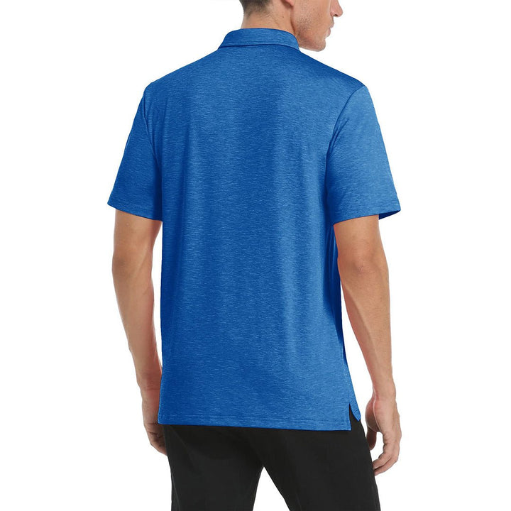 Men's Polo Quick Dry 3 Buttons T-Shirt with Pockets - Men's Polo Shirts