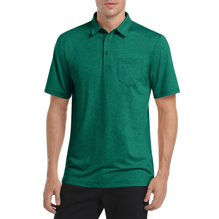 Men's Polo Quick Dry 3 Buttons T-Shirt with Pockets - Men's Polo Shirts