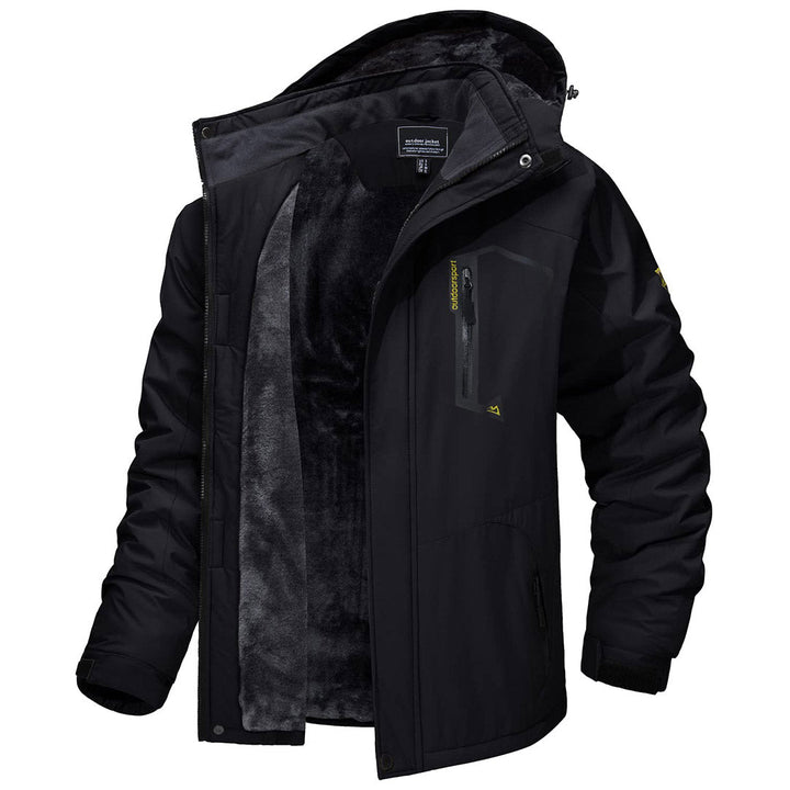 Men's Skiing Jacket Waterproof Hiking Fishing Raincoat - TACVASEN Grey Black / L