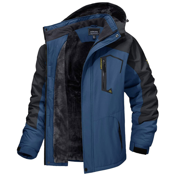 Men's Skiing Jacket Waterproof Hiking Fishing Raincoat - TACVASEN Denim Blue / L
