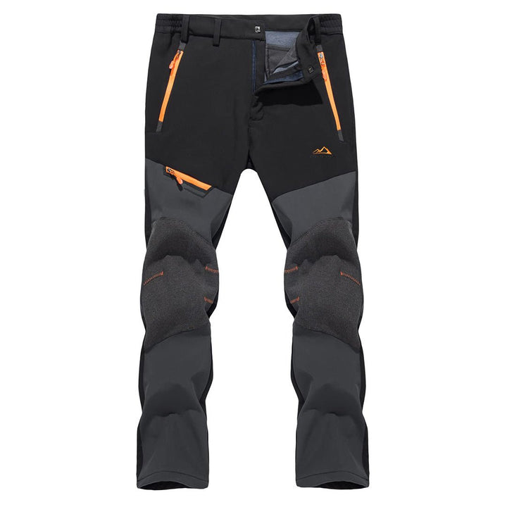 Men's Hiking Pants Water Resistant Softshell Pants Fleece Lined Winter Snow Ski  Pants with Zipper Pockets 