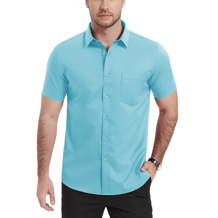 Men's Summer Casual Regular Fit Button Down Short Sleeve T-shirt - Men's Polo Shirts