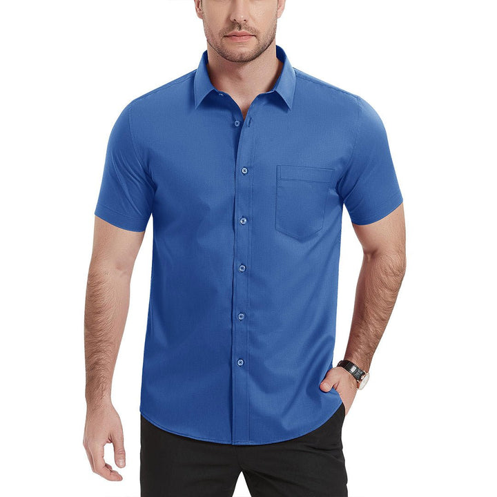 Men's Summer Casual Regular Fit Button Down Short Sleeve T-shirt - Men's Polo Shirts