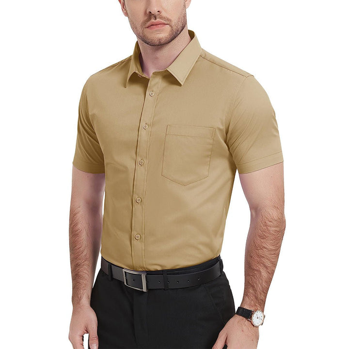 Men's Summer Casual Regular Fit Button Down Short Sleeve T-shirt - Men's Polo Shirts