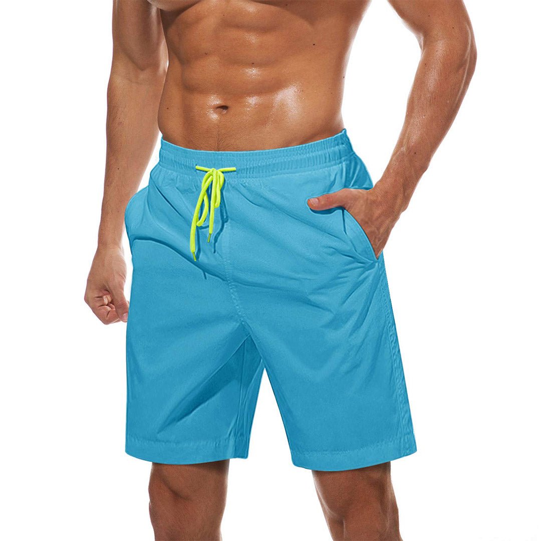 TACVASEN Men s Summer Quick Dry Swimming Trunks Peacock Blue L