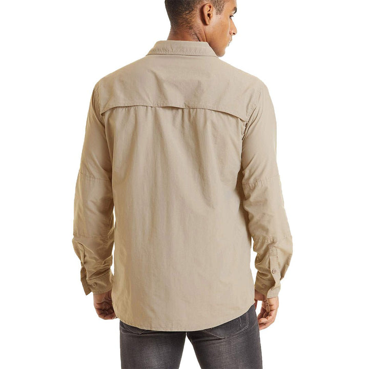 Men's Tactical Sun Protective Button-Down Long Sleeve Shirt - Men's Hiking Clothing