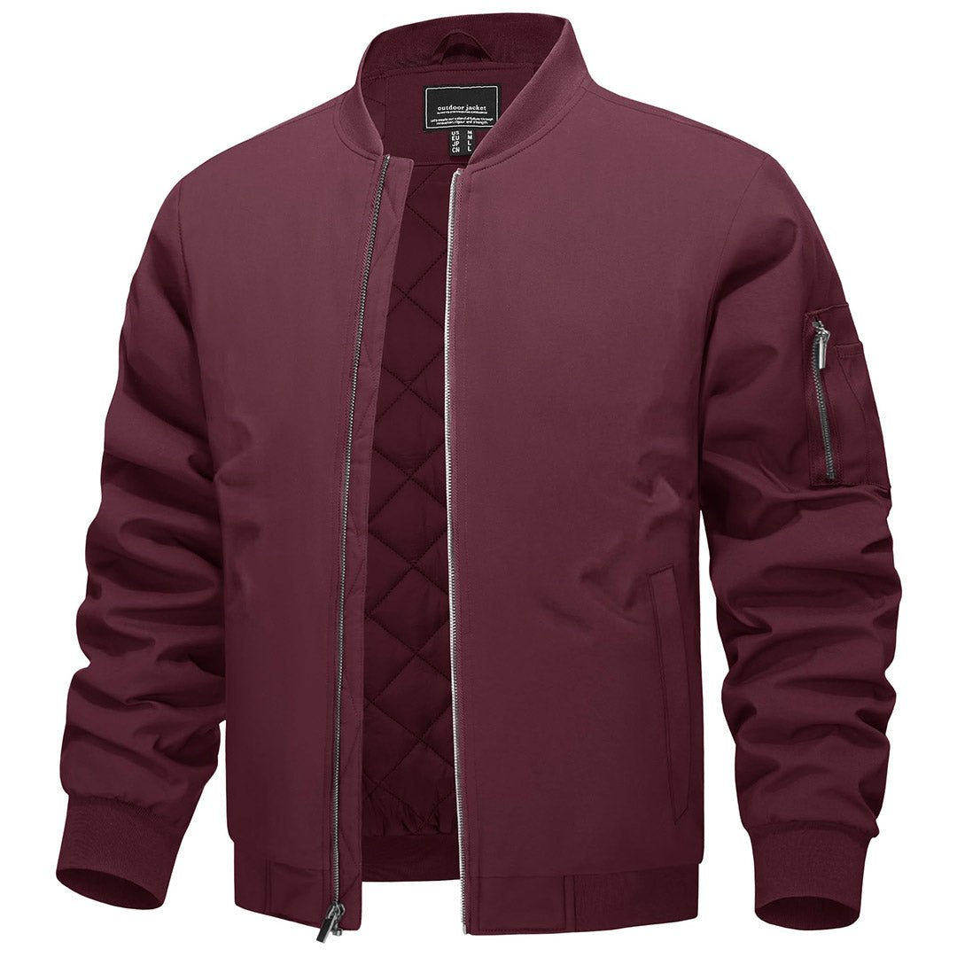 Men's Thermal Quilted Water Resistant Bomber Jacket - TACVASEN