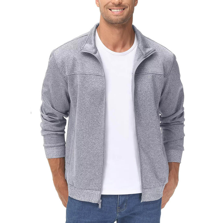 Men's Track Lightweight Full Zip Up Stand Collar Jacket - Men's Jackets