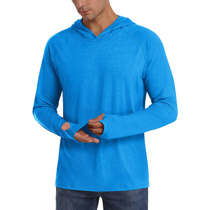 Men's UPF 50+ Sun Protection Hoodies with Thumb Holes - Men's Running Shirts