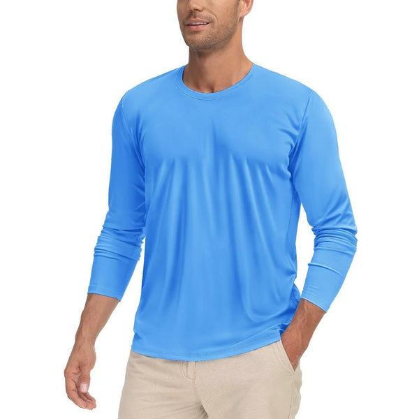 Men's UPF 50+ UV Protection Quick Dry Long Sleeve Shirt - Men's Running Shirts