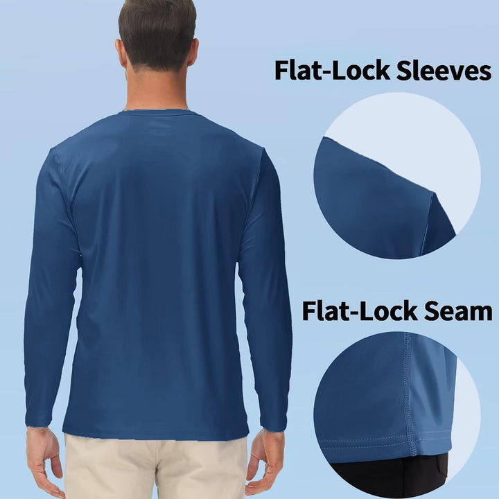 Men's UPF 50+ UV Protection Quick Dry Long Sleeve Shirt - Men's Running Shirts