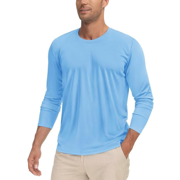 Men's UPF 50+ UV Protection Quick Dry Long Sleeve Shirt - Men's Running Shirts