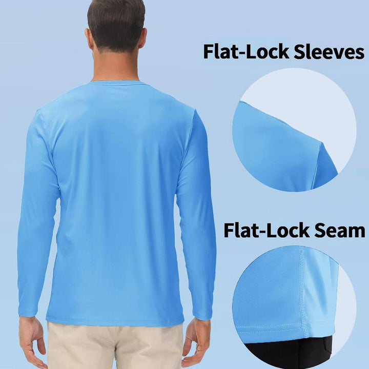 Men's UPF 50+ UV Protection Quick Dry Long Sleeve Shirt - Men's Running Shirts