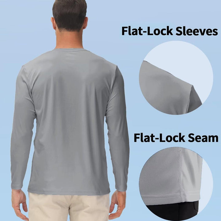 Men's UPF 50+ UV Protection Quick Dry Long Sleeve Shirt - Men's Running Shirts