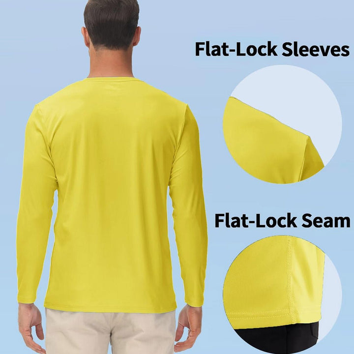 Men's UPF 50+ UV Protection Quick Dry Long Sleeve Shirt - Men's Running Shirts