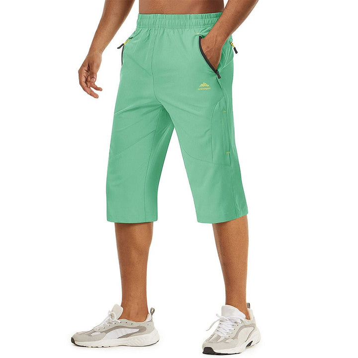 Quick Dry 3/4 Capri Zipper Pockets Long Shorts - Men's Capri Pants