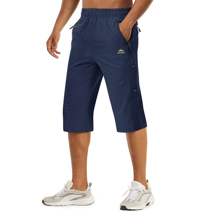 Quick Dry 3/4 Capri Zipper Pockets Long Shorts - Men's Capri Pants