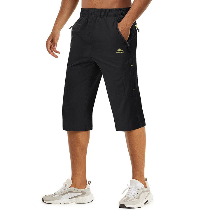 Quick Dry 3/4 Capri Zipper Pockets Long Shorts - Men's Capri Pants