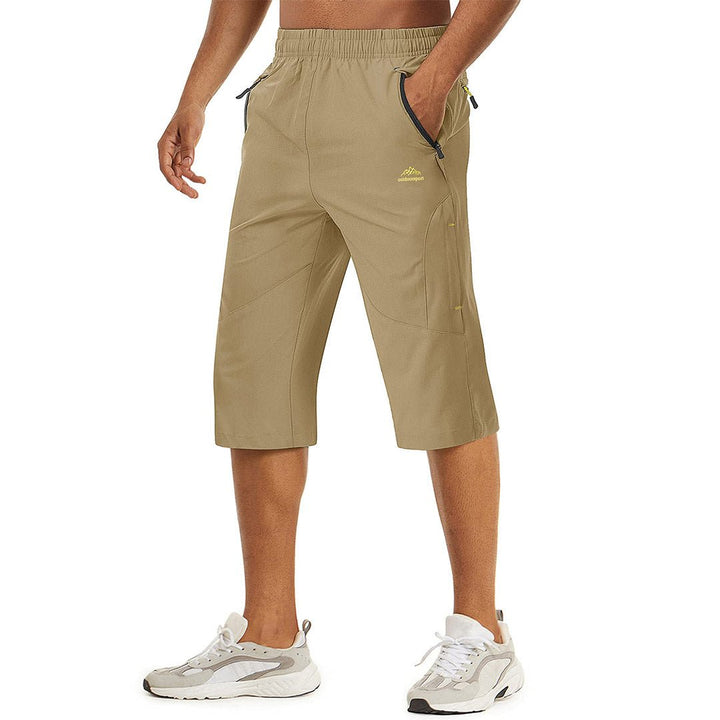 Quick Dry 3/4 Capri Zipper Pockets Long Shorts - Men's Capri Pants