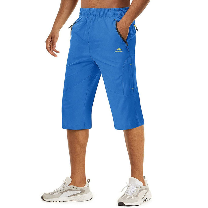 Quick Dry 3/4 Capri Zipper Pockets Long Shorts - Men's Capri Pants