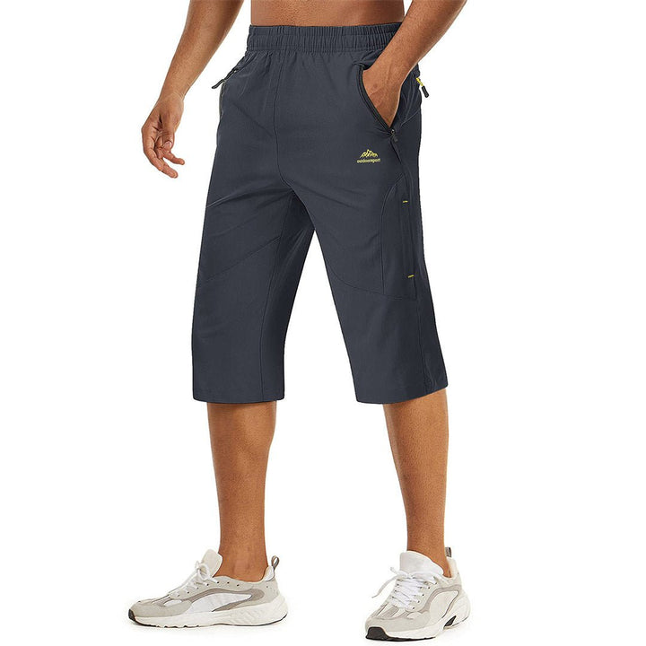 Quick Dry 3/4 Capri Zipper Pockets Long Shorts - Men's Capri Pants