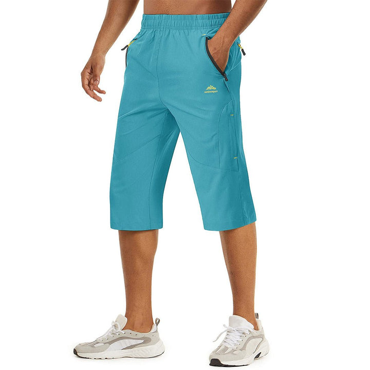 Quick Dry 3/4 Capri Zipper Pockets Long Shorts - Men's Capri Pants