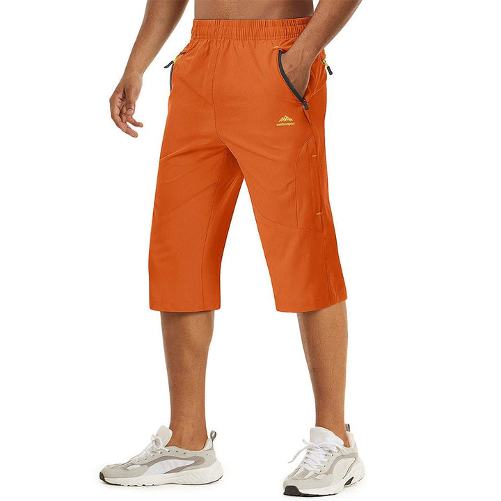 Quick Dry 3/4 Capri Zipper Pockets Long Shorts - Men's Capri Pants