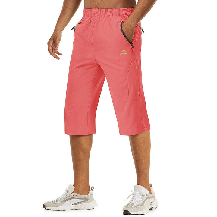 Quick Dry 3/4 Capri Zipper Pockets Long Shorts - Men's Capri Pants