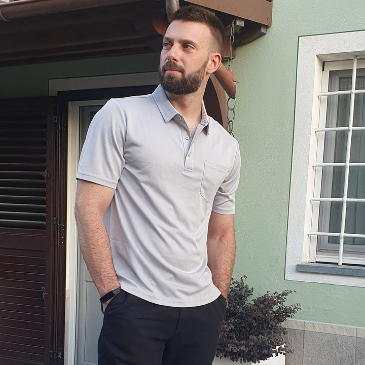 TACVASEN Men's Golf 3 Buttons Spread Collar Solid Polo Shirt - Men's Polo Shirts